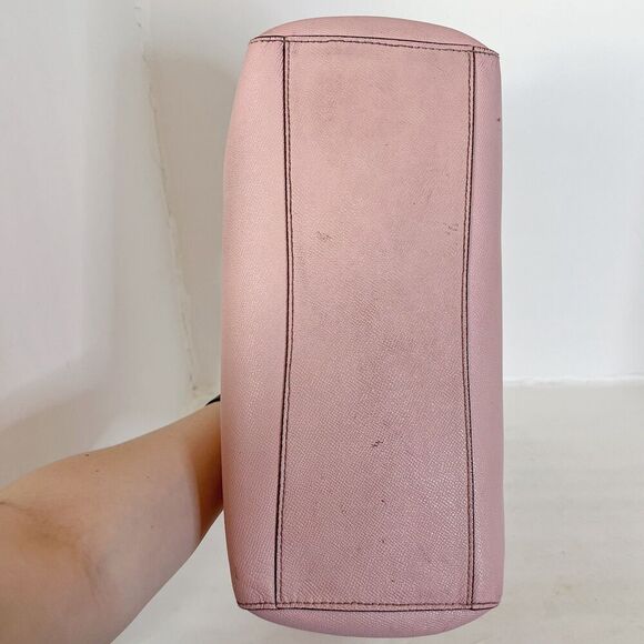 Coach Turnlock Tote In Blossom Light Pink Leather Tote Balletcore Coquette - Picture 4 of 12